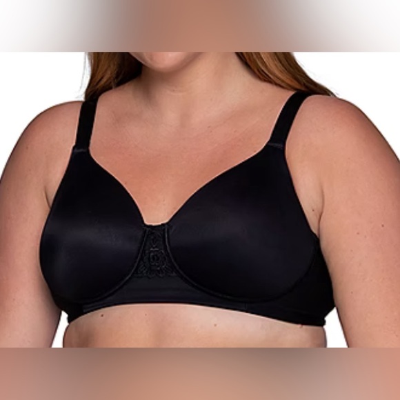 Vanity Fair Full Figure- Back Smoothing Wireless Black Bra (size 40C) - Picture 1 of 9